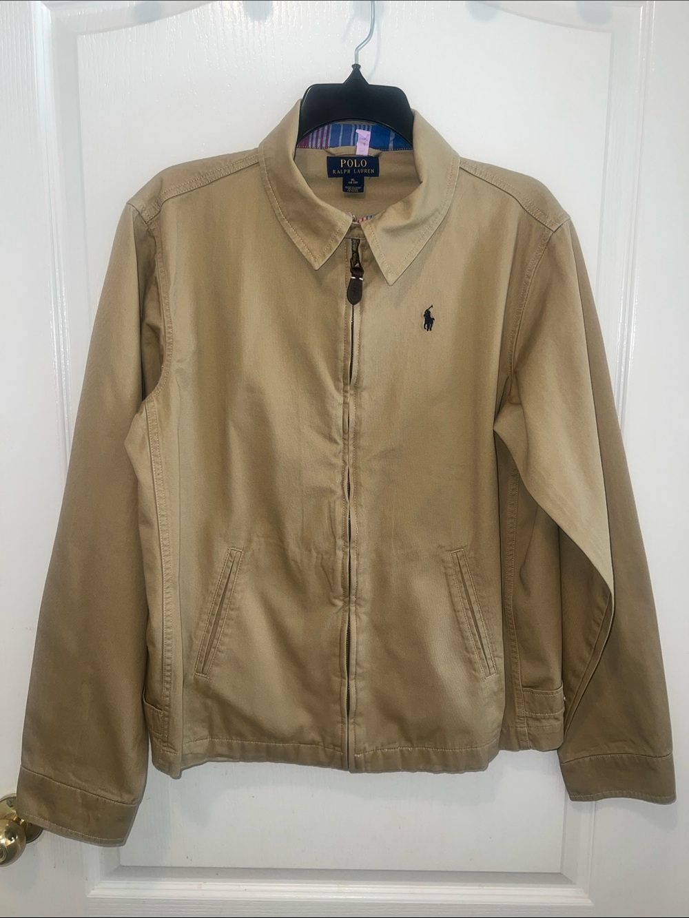 Polo by Ralph Lauren Young Men's Khaki Zip-Front Shirt Jacket. Size: XL (18-20)